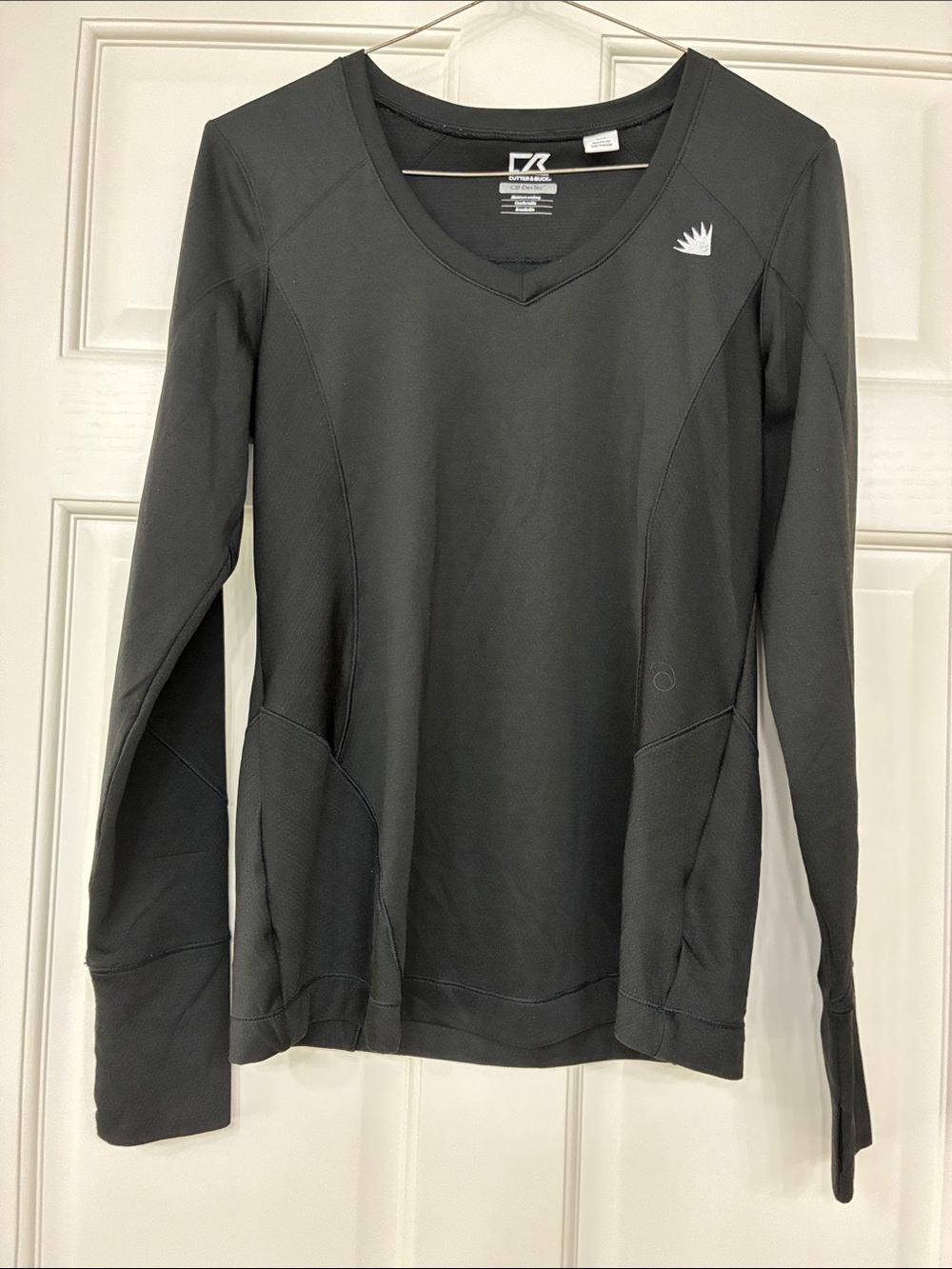 CUTTER & BUCK CB DRY-TECH BLACK LONG SLEEVE TOP SIZE SMALL